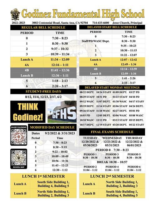 2022-2023 Bell Schedule